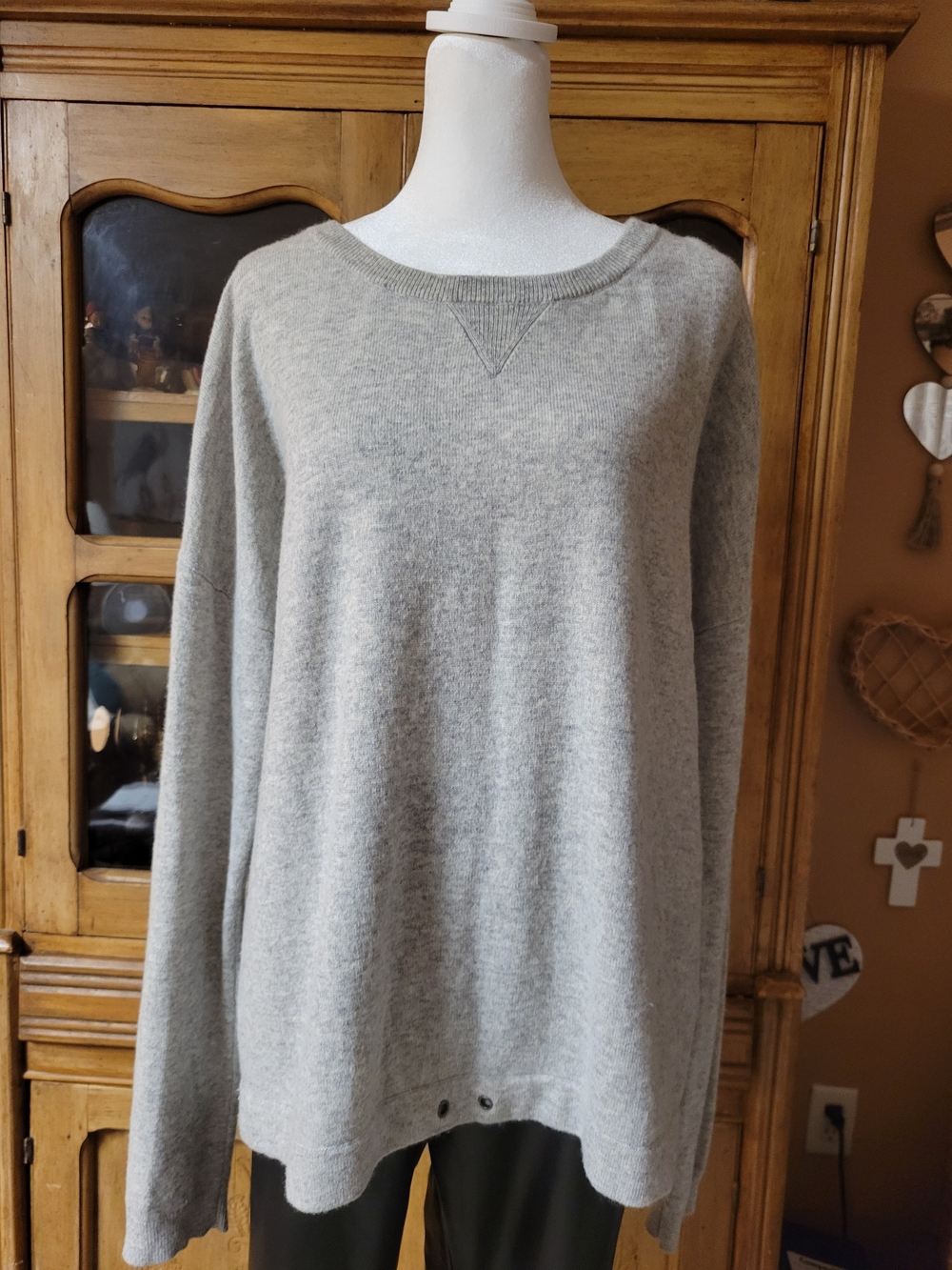 Vince Light Gray Crewneck 70% Wool/ 30% Cashmere Blend Sweater XL
